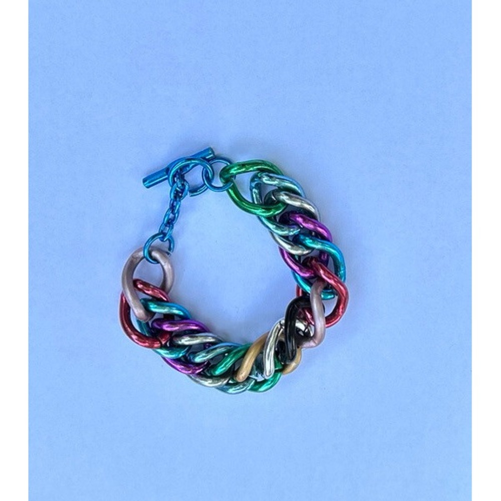Vintage 90s multicolor chain bracelet